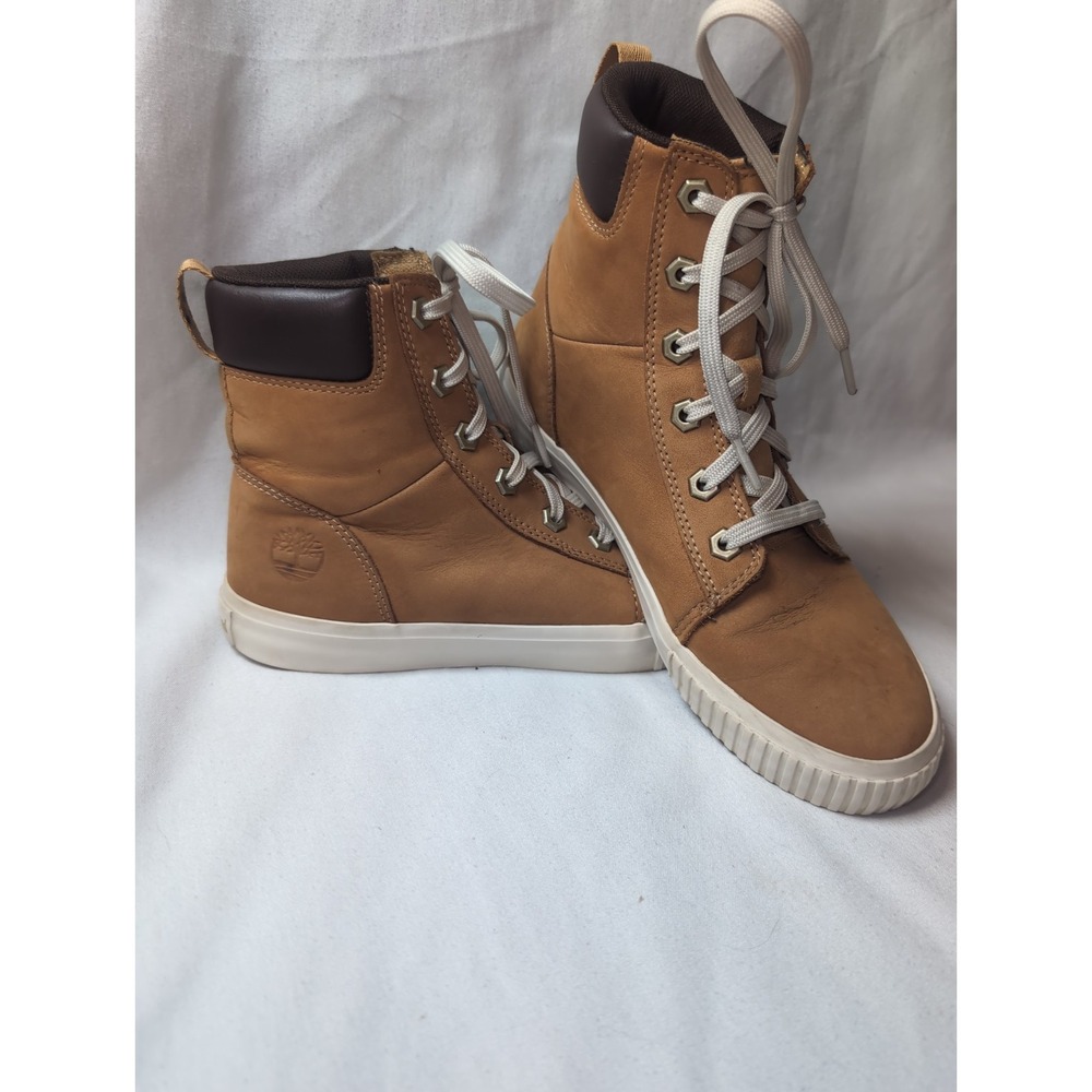 Timberland Skyla Bay 6 Inch Wheat Nubuck Leather Boots A2C3S231 Womens 7